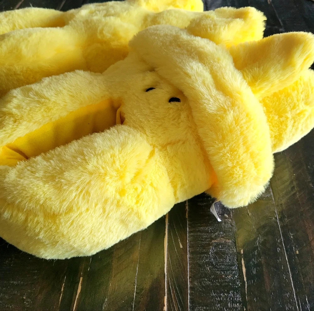 NEW Peeps Bunny Fleece Slippers/Headband Kids Size 13-1